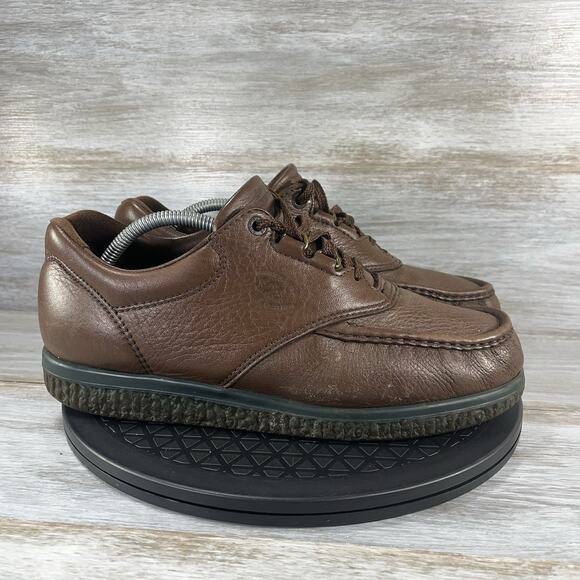 SAS Mens PATHFINDER Handcrafted Brown Tumbled Leather Shoes Size 10.5 W - Picture 3 of 8